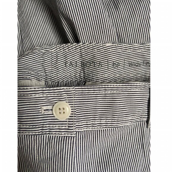 Talbots Wide Leg Crop Chino Striped Seersucker Blue White Pants Size 6PM - Picture 6 of 7